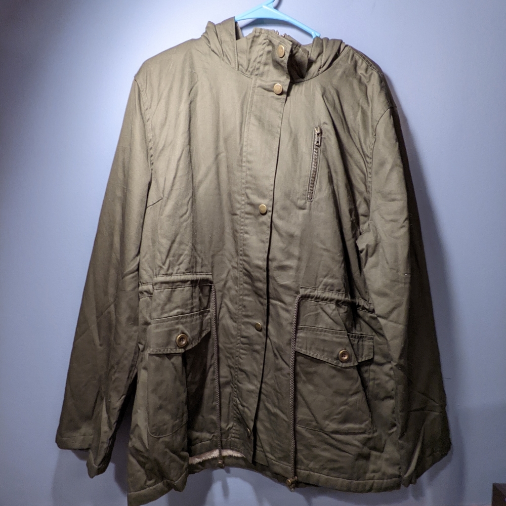 Fleece lined anorak jacket